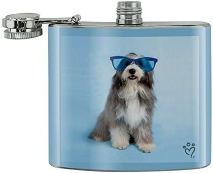 Ovčji bradati pas pasmine Collie divovske plave sunčane naočale tikvica od bubrega od nehrđajućeg čelika od 5 oz