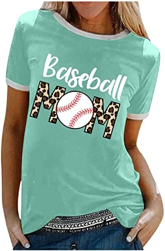 Vrhovi za žene ljetni kratki rukav tinejdžeri vrhovi trendi grafički bejzbol mama majice tunike za mamu