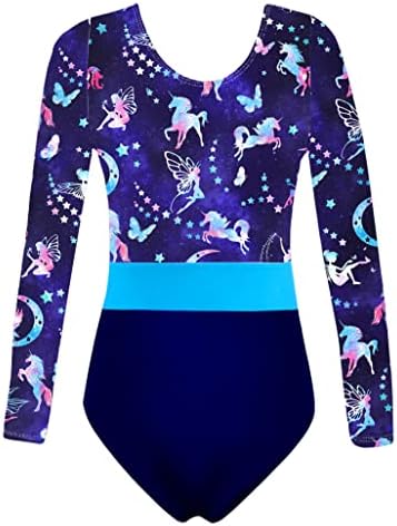 Oprema / dječje gimnastičke trikoe za djevojčice baletni plesni Triko s printom dugih rukava sportski kombinezon bodi plesna odjeća