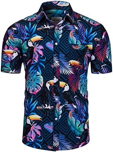 Tunevuse muške havajske košulje i kratke hlače postavljaju 2 komada tropska odjeća gumb za ispis cvijeća dolje odijelo s plažom s kašikom