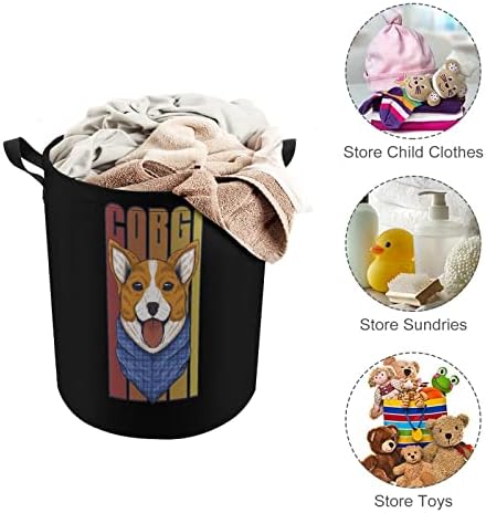 Corgi pas srušeni košarica za rublje za pranje Velikog rublja za pranje lagane košarice za skladištenje s ručkama