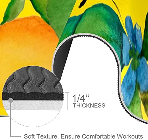 6 mm ekstra debela joga prostirka, žuti voćni limun zeleni list plavi cvjetni cvjetni tisak ekološki prihvatljivi TPE prostirke pilates