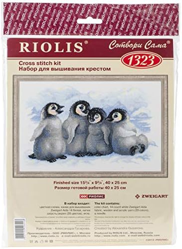 Riolis 1323 - Smiješni pingvini - brojali križni komplet uboda 15.75 x9.75 Zweigart 14CT. Bijela Aida 20 boja