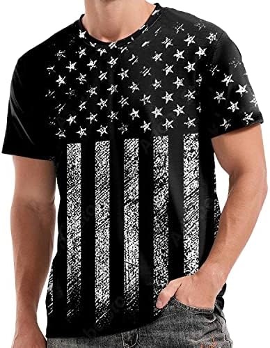 BMISEGM Ljetna muška košulja za plivanje Muška ljetna neovisnost Dan Moda 3d digitalni tiskar majica kratki rukavi muški obični t