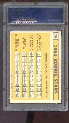 1963. Topps 537 Rookie zvijezde Pete Rose Al Weis RC PSA AA ocjenjivane bejzbol kartice - Banzijske karte s pločama