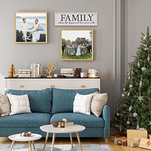 Selead obiteljski dekor za zid, znak kuće, 16 ”x 5” dugačka drvena ploča inspirativni citati, rustikalna zidna umjetnost za dnevni