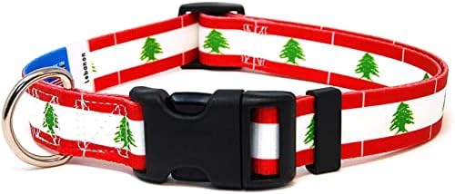 Libanonski ovratnik za pse | Libanonska zastava | Kopča za brzo oslobađanje | Napravljeno u NJ, SAD | za ekstra velike pse