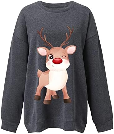 Bluze s dugim rukavima za žene, božićni džemper tunika dukserica pulovera pulover