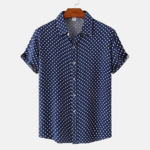 Ljetne košulje za muškarce u stilu tiskanje kratkih rukava labavi gumbi casual majica bluza vrhovi muške majice s kratkim rukavima