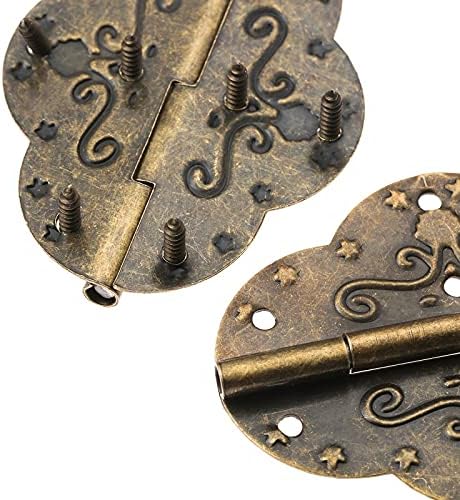 Ganfanren 2pcs 69x53mm antikni brončani ormarići za šarke za nakit drvene kutije ladica ladica ukrasni vintage vintage željez