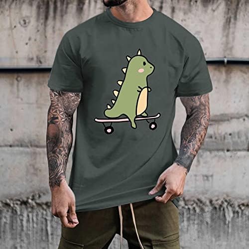 Muškarci ležerne majice s kratkim rukavima unisex modni ljetni vrhovi Slatki dinosaur print okrugli vrat pulover majice