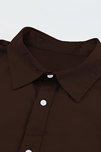 JMierr muški pamučni lane ležerno stilska gumba dolje košulja dugih rukava košulje