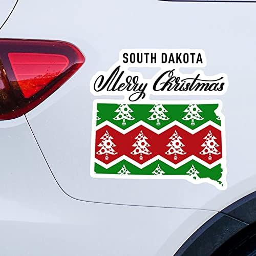 Južna Dakota Home State božićne naljepnice Merrry Božić Južna Dakota karta naljepnica automobila naljepnica za Božić naljepnica naljepnica