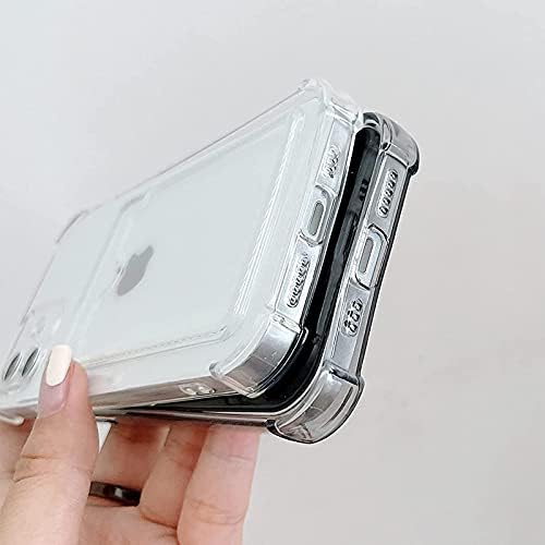 TUOKIOU CLEED WALLEN PHONE TELEFON za iPhone 13, futrola za nadogradnju Clear Card, Slim Fit Zaštitni meki meki TPU šokazni novčanike