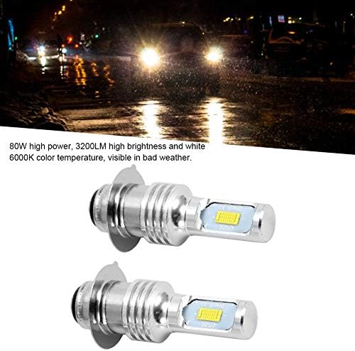 Žarulja za maglu, 2pcs 80W 6000K CAR WITE LED žarulja Zamjena za H6 / P15D lampicu za maglu s dekoderom