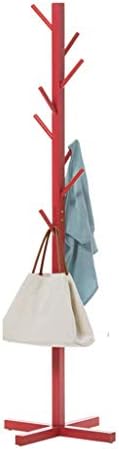 Lxdzxy vješalice, kreativno čvrsto drvo jednostavne podne stalak za crveni kaput jednostavni vješalica modna vješala za dnevnu sobu