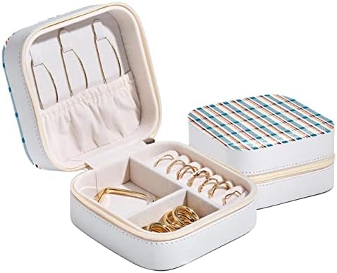 RodailyCay Šarena rešetka mini putopisne kutije za nakit, prijenosni Organizator za skladištenje prstena, PU kožni slučaj za skladištenje