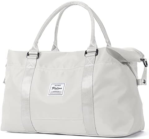 Putnička torba za duffel za žene, torba preko noći, s mokrim džepom i kolicama, nositi torbe za torbu za torbu u torbici, bijela siva