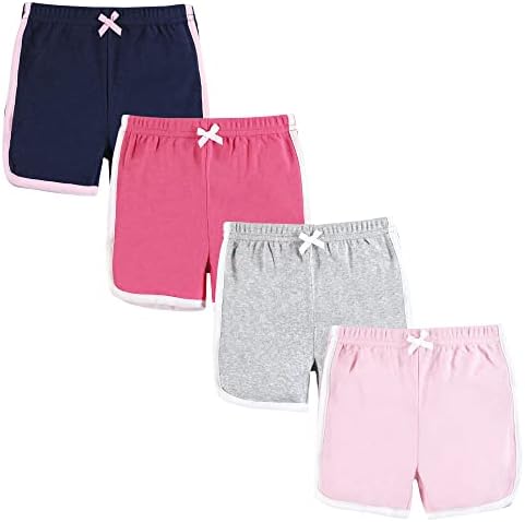 Hudson Baby Unisex Baby and Toddler kratke hlače na dnu 4-Pack, Pink Navy, 12-18 mjeseci