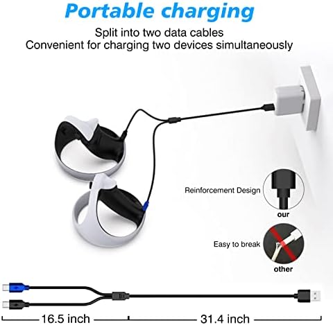 VR regulator za pohranu punjenja za PS5/PS VR2, držite držač za pohranu slušalica s 2 u 1 Type-C kabel za punjenje-C kompatibilan za