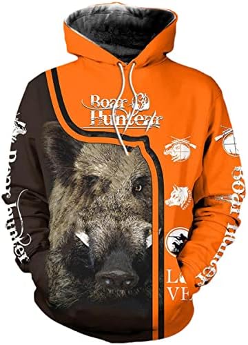 Muški unisex svinj lov na tisak 3D hoodie lovac na jaknu jaknu tracksuit ženski pullover harajuku ulična odjeća
