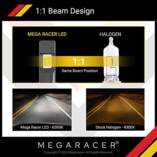 Mega Racer 9005/HB3/H10/9145 Bežična LED žarulja žalbe - Daylight White 6500k 50 Watt 12000 LUMENS LED čip 360 stupnjeva IP68 Vodootporna
