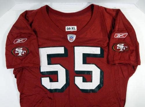 2004. San Francisco 49ers Jamie Winborn 55 IGRA KORISTAVA CRVENI DRŽAVNI DRESSEY 956 - Nepotpisana NFL igra korištena dresova