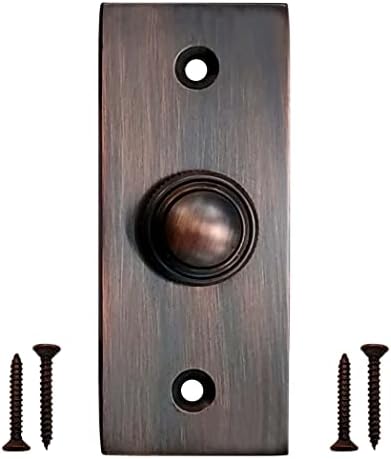 Akatva gumb za zvono na vratima s t šarkom - 2 komada šarke za drvene ograde teška služba - Bell Push gumb - gumb za zvono na vratima