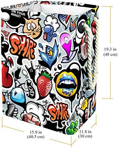 ; Grafiti bešavna tekstura tkanina Oksford sklopiva košara za rublje košara za sakupljanje prašine igračka za pranje rublja organizator