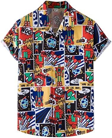 XXBR Vintage majice za muškarce prugaste kratke rukave Havajska košulja Ljetna gumba dolje majica Slim Fit casual plaže vrhovi