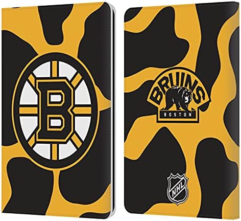 Dizajni slučaja glave Službeno licencirani NHL krava uzorak Boston Bruins kožna knjiga za knjige Kompatibilno s Kindle Paperwhite 1/2