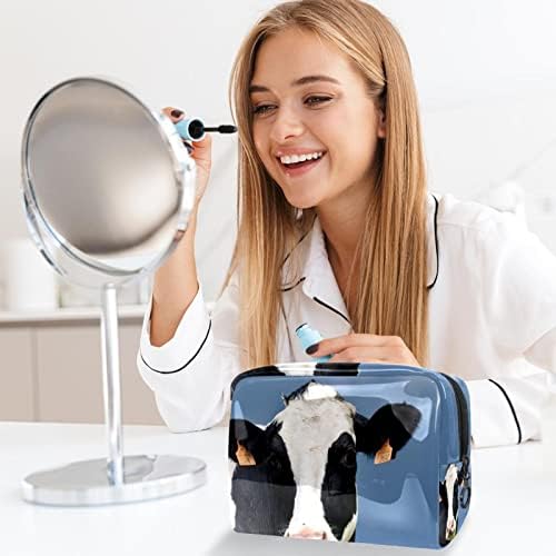 Tbouobt kozmetička torba za žene, torbe za šminku Prostrana toaletna torbica za putovanje, krava životinje