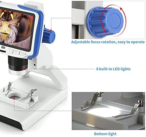 Digitalni mikroskop od 5 inča s 5-inčnim zaslonom, video mikroskop, elektronski mikroskop, pravi alat za znanstvenu biologiju