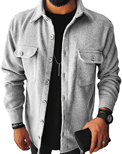 Muška flanel karirane košulje jakne s dugim rukavima karirani gumb Down Majice redovne tople vanjske vrhove s džepom
