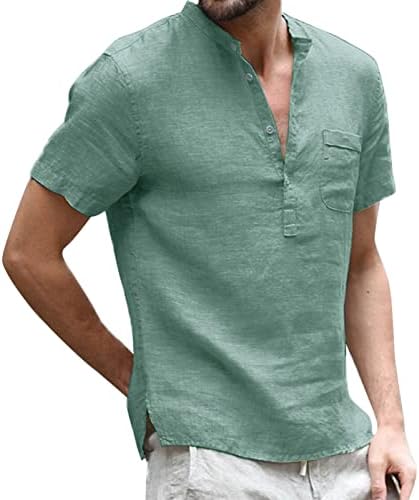 Vrhovi t vrat muški ležerni gumbi u boji rukava ulica kratka košulja.
