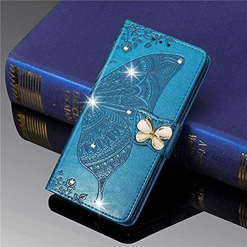 Kompatibilan s ručno izrađenom torbicom za novčanik s dijamantima i sjajnim leptirom, preklopnim držačem za kreditne kartice Od PU