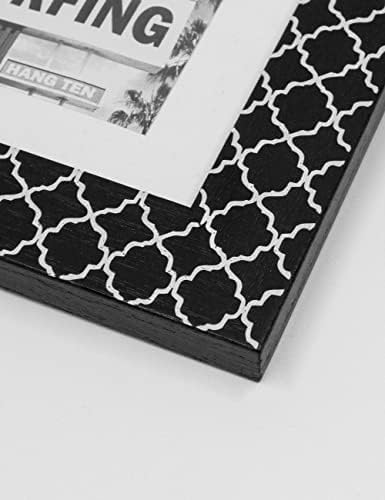 Afuly 5x7 okvir za slike Marokanski okviri za slike Set od 2 crne boho bijele Shabby Chic Foto okvir zidni dekor za zid ili radne površine,