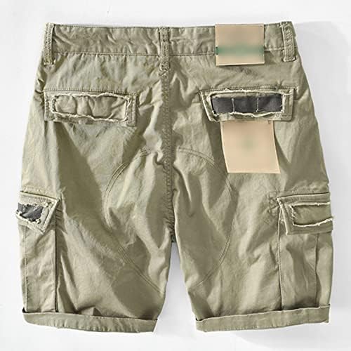 Muškarci lagane multi džepne pamučne kratke hlače nevoljene tanke teretne kratke kratke hlače Summer Straight Casual kratko