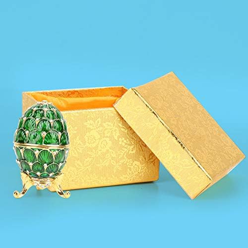 Liyjtk kutija za odlaganje nakita, caklina uskršnje jaje retro stil mala kutija nakita, umjetnički zanat, ukras u obliku jaja Jedinstveni