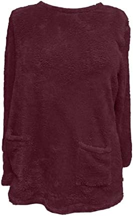 Ženska pahuljasta čupava majica od šerpe od flisa zimski topli casual modni topovi široki Slatki džemper dugih rukava