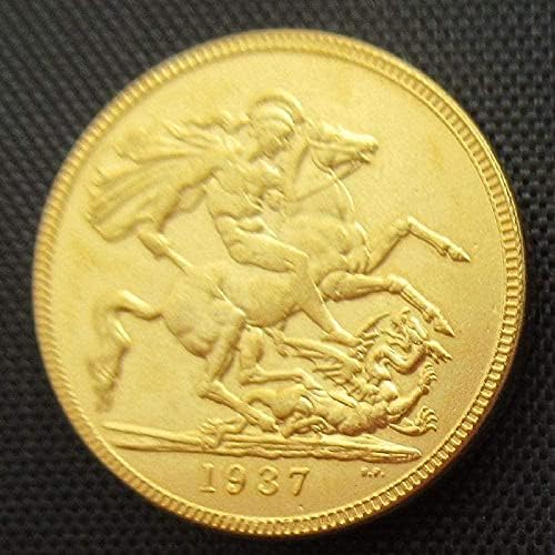 Ujedinjeno Kraljevstvo 1 Zlatna nadahnuća 1937. Strani kopija Zlatna prigodna prigodna kovanica