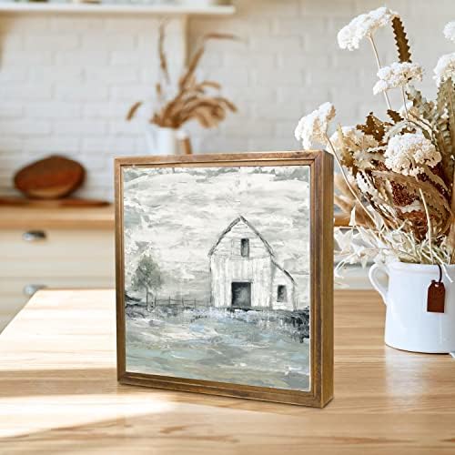 Iowa Barn II, Dekor doma Joyride, dekor Joyride Home uokviren drvenom plaketom, 11.25 x11.25 umjetnik dizajniran za kućni dekor, izrazite