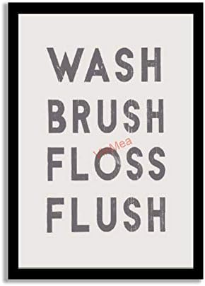 Vinmea rustikalni drveni plak ploča zidni umjetnički znak, četka za pranje četkica Flush Flush Framed drveni znak spreman za objesiti