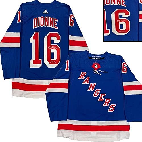 Marcel Dionne potpisao je New York Rangers Blue Adidas Pro Jersey - HOF 92 - Autografirani NHL dresovi