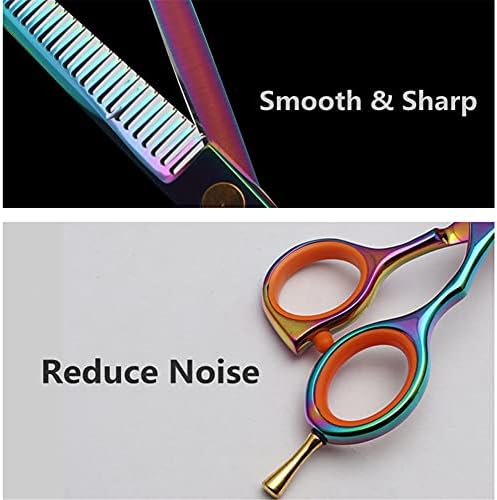 XJPB Set Skissors za rezanje kose, set škare za frizure od nehrđajućeg čelika, 6,0 inča, za frizersku stanjivanje teksturirajućeg salona