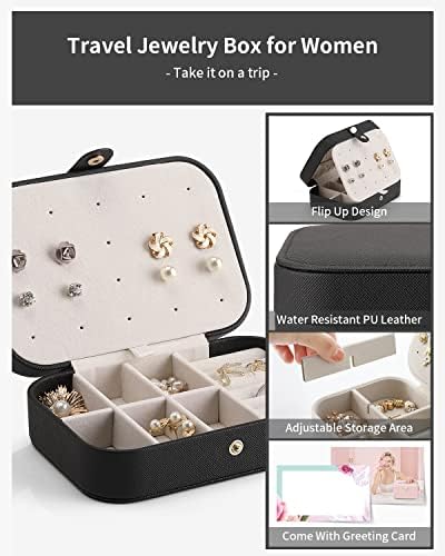 Putna kutija za nakit mala torbica organizator naušnica ogrlica prstenje dvoslojni prijenosni organizator putnog nakita za žene djevojke