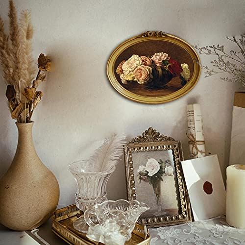 Cisoo vintage ovalni okvir za slike 5x7 antički okvir ukrasnog slikanja stol gornji zaslon i zid viseći dekor doma, ukrašena fotogalerija