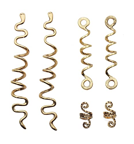 SOWAKA 6 PCS KLIPS za pletenice za kosu za žene pletenice Metal srebrne zlatne manžete Dreadlocks perle Uređenje kose za djevojčice