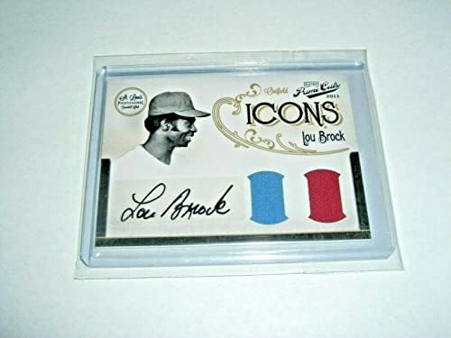 Lou Brock 2011 Panini Icons 2 -Color Game Korišteni dual Jersey Auto 10/10 Potpisana karta - MLB igra korištena dresova