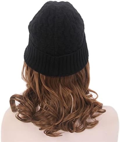 Modna europska i Američka ženska kapa za kosu, crna pletena kapa, kratka kovrčava kapa, perika sve u jednom
